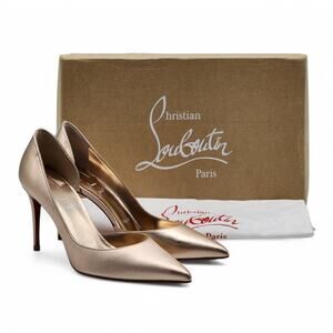 Christian Louboutin Iriza Leather Pumps 85 mm - Gold - EU 36 US 5.5 - $845